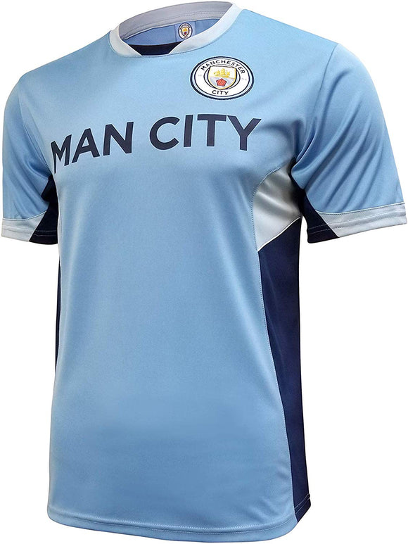 Icon Sports Men Manchester City Officially Licensed Soccer Poly Shirt Jersey -12