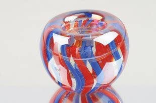 M Design Art Blown Glass Rainbow Candle Holder Glass Paperweight 01