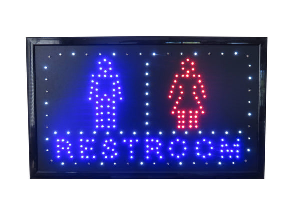 19x10 Neon Sign LED Lighting - 2 Swtiches: Power & Animation for Business Identification by Tripact Inc - Restroom