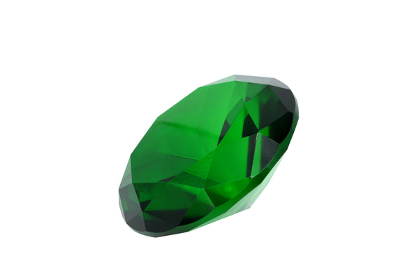 Tripact 100mm (3.93 inch) Emerald Green Diamond Shaped Jewel Crystal Paperweight