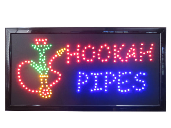 19x10 LED Neon Sign Lighting by Tripact Inc - 2 Swtiches: Power & Animation for Business Identification - Hookah Pipes