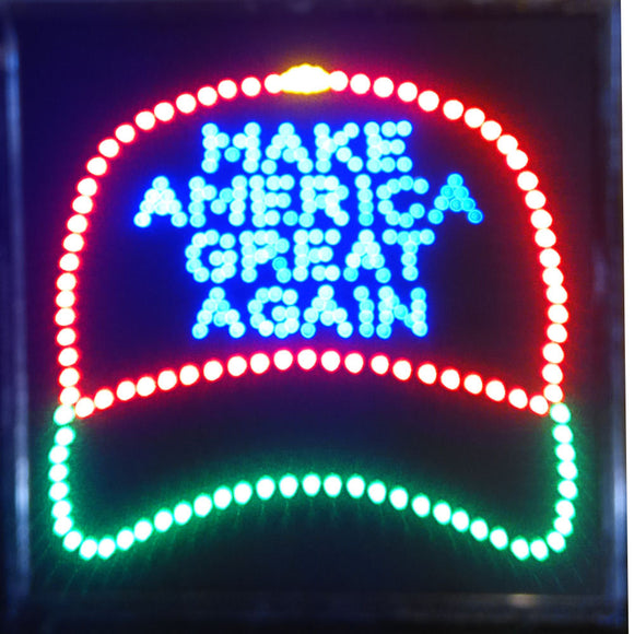 19x19 LED Neon Sign Lighting by Tripact Inc - 2 Swtiches: Power & Animation for Business Identification - America Cap