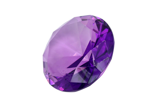 Tripact 100mm (3.93 inch) Lavender Diamond Shaped Jewel Crystal Paperweight