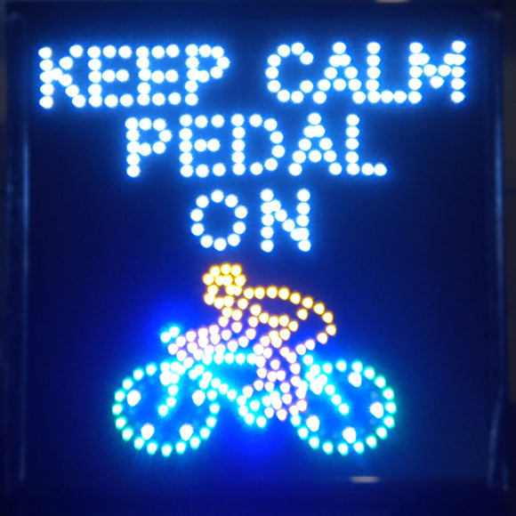 19x19 LED Neon Sign Lighting by Tripact Inc - 2 Swtiches: Power & Animation for Business Identification - Pedal On