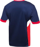 Icon Sports U.S. Soccer Federation USMNT Adult Game Day Soccer Poly Shirt T-Shirt- Legend Navy/Red