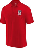 U.S. Soccer USMNT Official Men Home Soccer Polo Shirt Red Logo