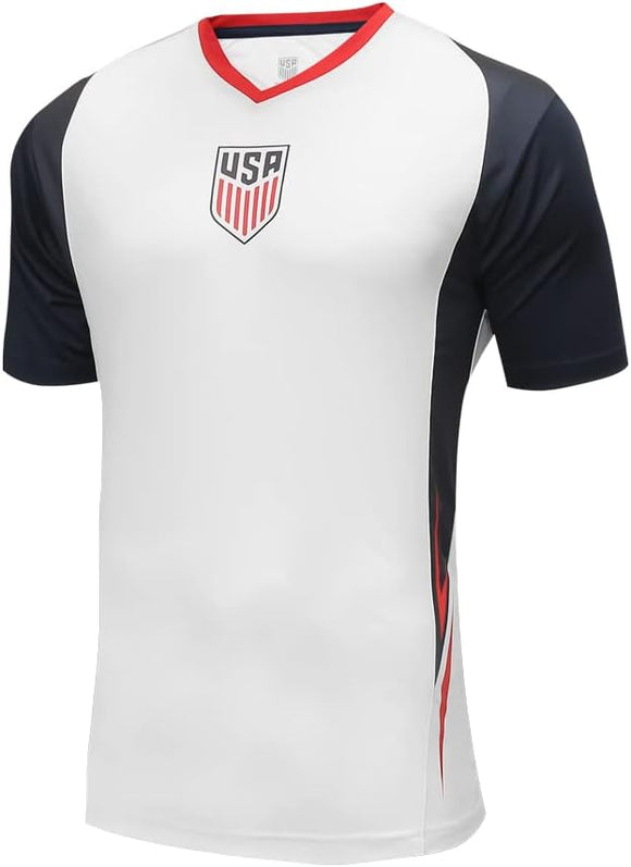 Icon Sports U.S. Soccer Federation USMNT Adult Game Day Soccer Jersey T-Shirt- Shattered White