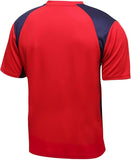 Icon Sports U.S. Soccer Federation USMNT Adult Game Day Soccer Poly Shirt T-Shirt- Highlight Red