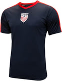 Icon Sports U.S. Soccer Federation USMNT Adult Game Day Soccer Poly Shirt T-Shirt- All Star Navy