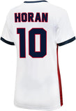 Icon Sports Official Licensed U.S. Soccer 4 Star USWNT Players Woman's Game Day Shirts Football Tee Top - Lindsey Horan 10 Red