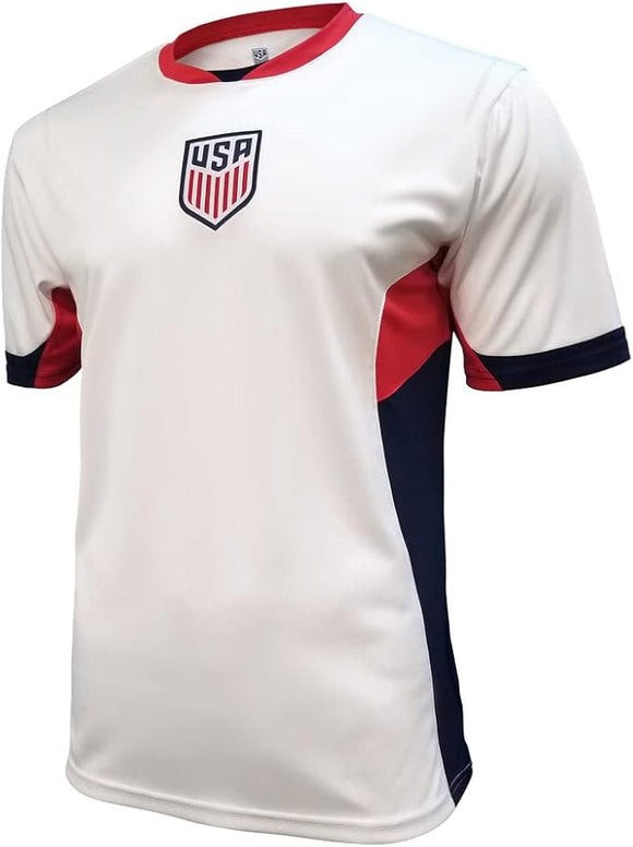 Icon Sports U.S. Soccer Federation USMNT Adult Game Day Soccer Jersey T-Shirt- Legend White