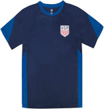 Icon Sports Official Licensed US Soccer USMNT Youth Kids Game Day Shirts Athletic Active Training Game Tee Top- Striker Navy