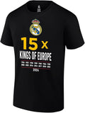 Real Madrid Official Licensed Soccer Tee Soccer T-Shirt - 15X King of Europe