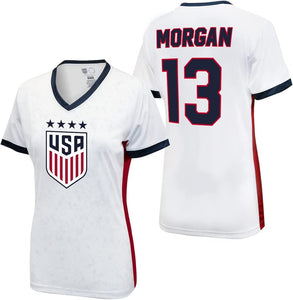 Icon Sports Official Licensed U.S. Soccer 4 Star USWNT Players Woman's Game Day Shirts Football Tee Top