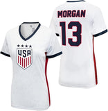 Icon Sports Official Licensed U.S. Soccer 4 Star USWNT Players Woman's Game Day Shirts Football Tee Top - Alex Morgan 13 Red