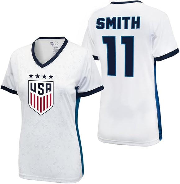 Icon Sports Official Licensed U.S. Soccer 4 Star USWNT Players Woman's Game Day Shirts Football Tee Top -Sophia Smith 11 Blue