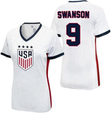 Icon Sports Official Licensed U.S. Soccer 4 Star USWNT Players Woman's Game Day Shirts Football Tee Top -Mallory Swanson 9 Red