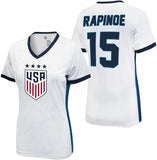 Icon Sports Official Licensed U.S. Soccer 4 Star USWNT Players Woman's Game Day Shirts Football Tee Top -Megan Rapinoe 15 Blue