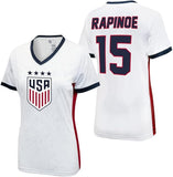 Icon Sports Official Licensed U.S. Soccer 4 Star USWNT Players Woman's Game Day Shirts Football Tee Top -Megan Rapinoe 15 Red