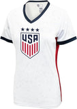 Icon Sports Official Licensed U.S. Soccer 4 Star USWNT Players Woman's Game Day Shirts Football Tee Top - Lindsey Horan 10 Red