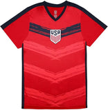 Icon Sports Official Licensed US Soccer USMNT Youth Kids Game Day Shirts Athletic Active Training Game Tee Top- Crossover Red