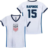 Icon Sports Officially Licensed U.S. Soccer 4 Star USWNT Girls Game Day Tee, Youth Soccer Shirt & Gear- Rose Lavelle 16 Blue