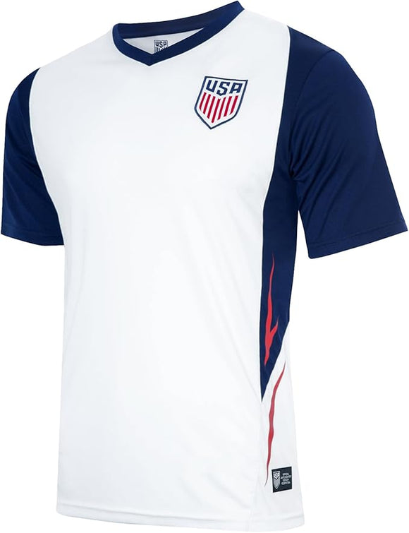 Icon Sports U.S. Soccer Federation USMNT Adult Game Day Soccer Jersey T-Shirt- Shattered 2.0 White