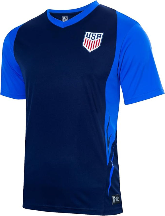 Icon Sports U.S. Soccer Federation USMNT Adult Game Day Soccer Jersey T-Shirt- Shattered 2.0 Navy