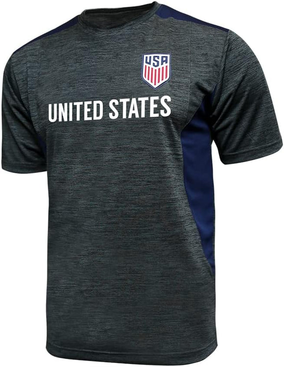 Icon Sports U.S. Soccer Federation USMNT Adult Game Day Soccer Jersey T-Shirt- Highlight Space Dye Navy