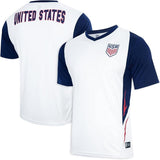 Icon Sports U.S. Soccer Federation USMNT Adult Game Day Soccer Poly Shirt T-Shirt- Shattered 2.0 White