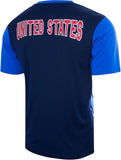 Icon Sports U.S. Soccer Federation USMNT Adult Game Day Soccer Poly Shirt T-Shirt- Shattered 2.0 Navy