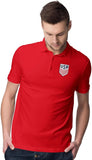 U.S. Soccer USMNT Official Men Home Soccer Polo Shirt Red Logo