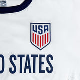 Icon Sports U.S. Soccer Federation USMNT Adult Game Day Soccer Poly Shirt T-Shirt- Frequency White