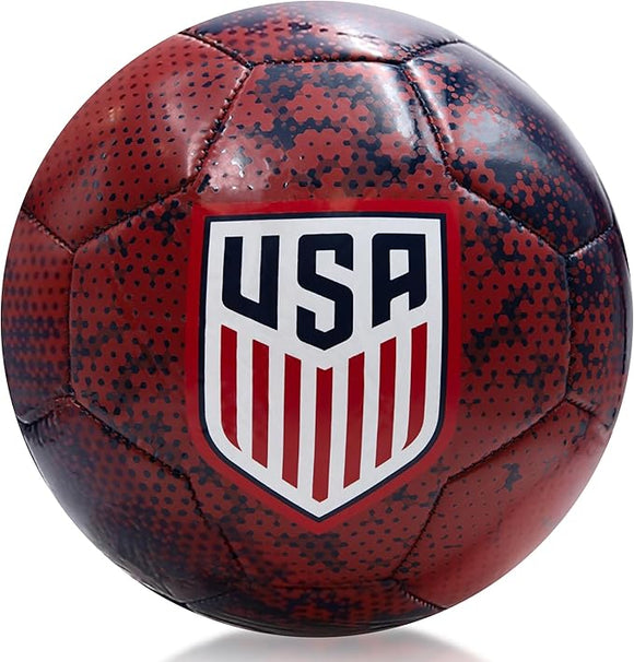 Officially Licensed U.S. Soccer, Size 5 Regulation Soccer Ball, Non-Toxic Patterned PVC, Solar Flare Red for Adults & Kids