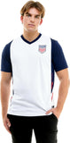 Icon Sports U.S. Soccer Federation USMNT Adult Game Day Soccer Poly Shirt T-Shirt- Shattered 2.0 White