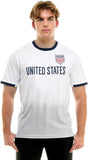 Icon Sports U.S. Soccer Federation USMNT Adult Game Day Soccer Poly Shirt T-Shirt- Frequency White