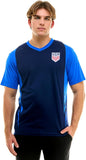 Icon Sports U.S. Soccer Federation USMNT Adult Game Day Soccer Poly Shirt T-Shirt- Shattered 2.0 Navy