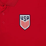 U.S. Soccer USMNT Official Men Home Soccer Polo Shirt Red Logo
