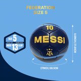 Argentina National Football Team Soccer Ball Officially Licensed Ball Size 5 Ball - Messi 10 Navy Version