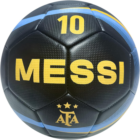 Argentina National Football Team Soccer Ball Officially Licensed Ball Size 5 Ball - Messi 10 Black Version