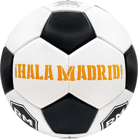 2025 Real Madrid Soccer Ball Officially Licensed Player Ball Size 5 (Shiny Fabric) RMCF White