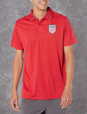 U.S. Soccer USMNT Official Men Home Soccer Polo Shirt Red Logo