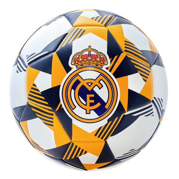 2024 Real Madrid Soccer Ball Officially Licensed Player Ball Size 5 (Shiny Fabric) - White