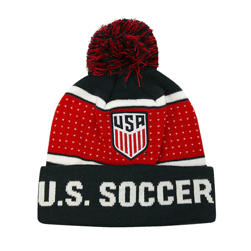 U.S. SOCCER ADULT PEGGED UNISEX POM BEANIE