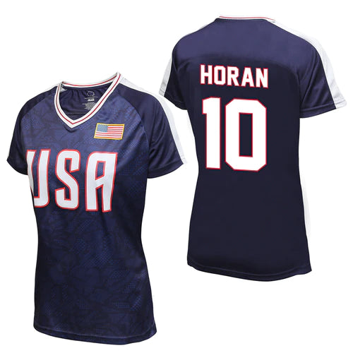 USWNTPA LINDSEY HORAN WOMEN'S USA NAVY GAME DAY SHIRT