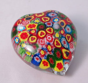 M Design Art Handcraft Rainbow Pattern Apple Glass Paperweight