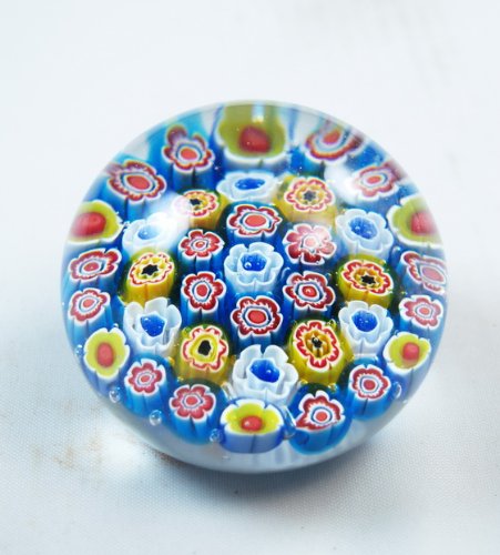 M Design Art Handcraft 3 Type of Murrine Pattern Red Paperweight 03