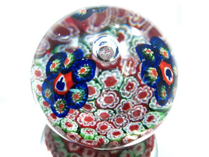 M Design Art Handcraft Purple Flowers Layed Over Dark Blue Paperweight 01