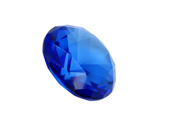 Tripact 100mm (3.93 inch) Sapphire Blue Diamond Shaped Jewel Crystal Paperweight