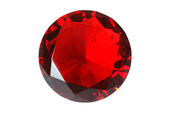 Tripact 80 mm Ruby Red Diamond Shaped Jewel Crystal Paperweight
